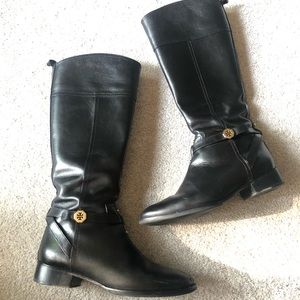 Tory Burch Size 9 Brita Tall Riding Boots Logo